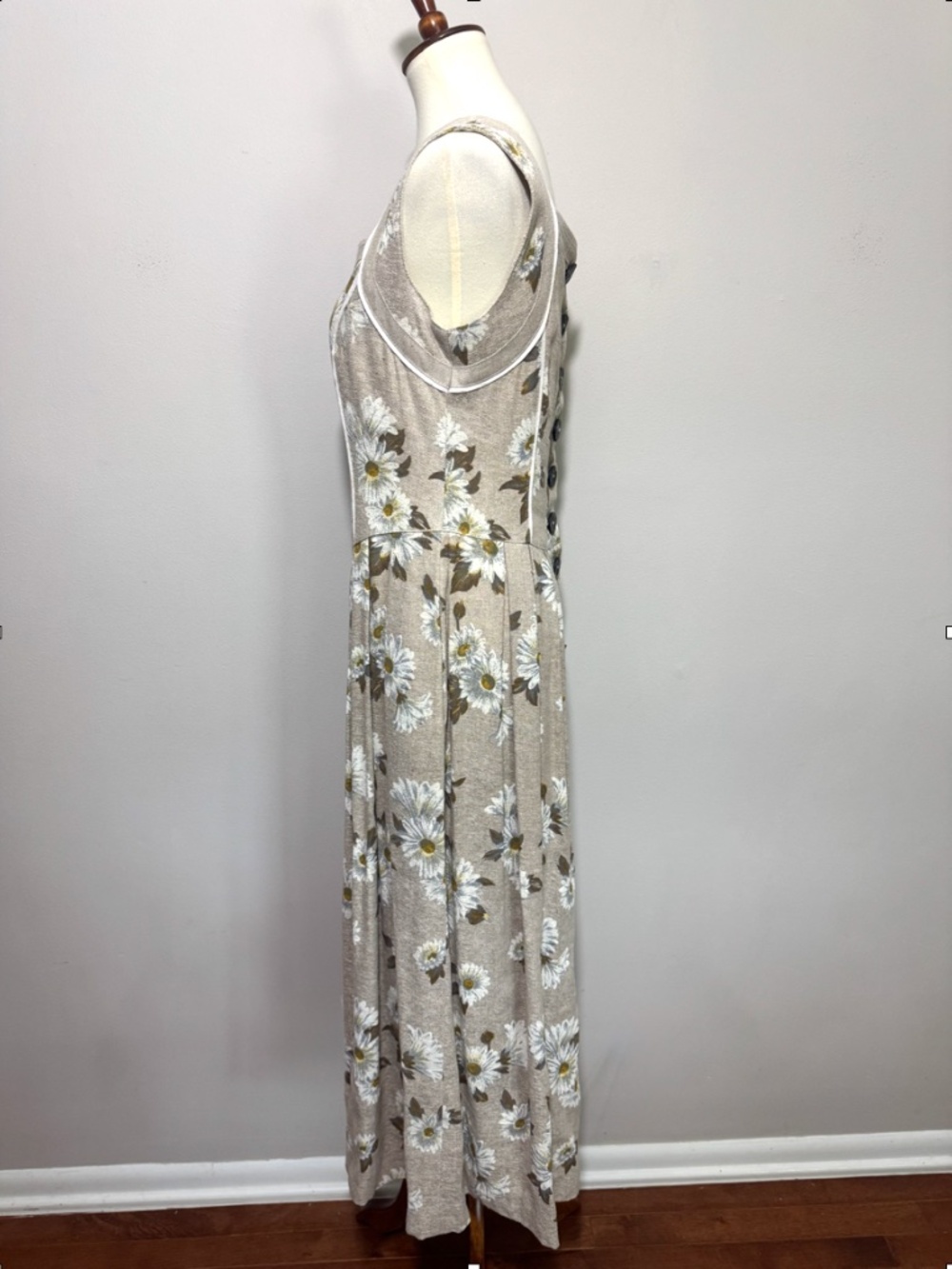 Vintage Julius Lang Flax Linen Blend Daisy Dress - Picture 7 of 15